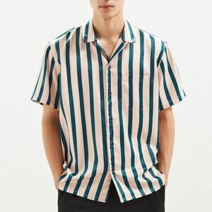 Urban Outfitters Satin Short Sleeve Button-Down Shirt